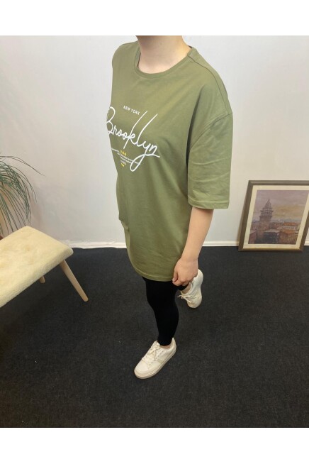 Süperlife Kadın Bisiklet Yaka Oversize Fit  Tişort SPR24TSk110