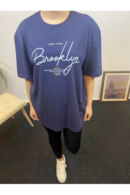 Süperlife Kadın Bisiklet Yaka Oversize Fit  Tişort SPR24TSk110