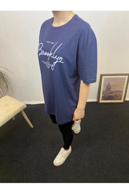 Süperlife Kadın Bisiklet Yaka Oversize Fit  Tişort SPR24TSk110