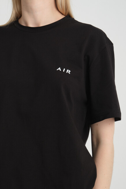 Süperlife Kadın Bisiklet Yaka Regular Fit  Air Baskılı Tişort SPR21YK23