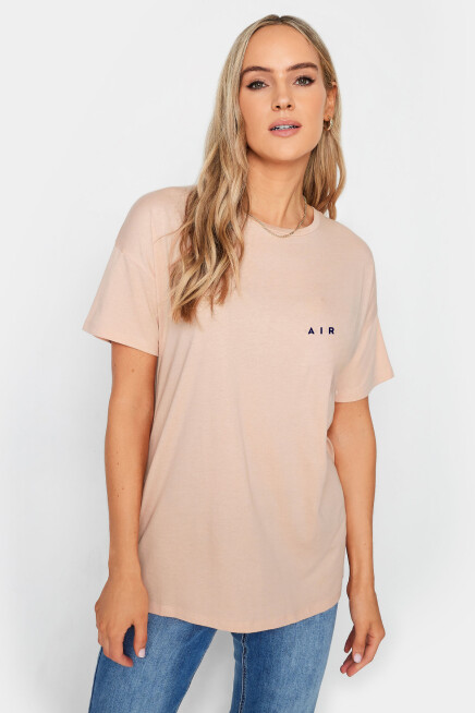 Süperlife Kadın Bisiklet Yaka Regular Fit  Air Baskılı Tişort SPR21YK23