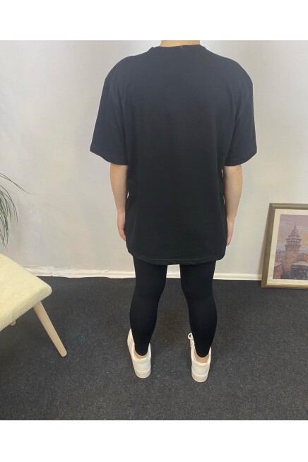 Süperlife Kadın Bisiklet Yaka Oversize Kalıp New York Baskılı Tişort SPR24TSk112