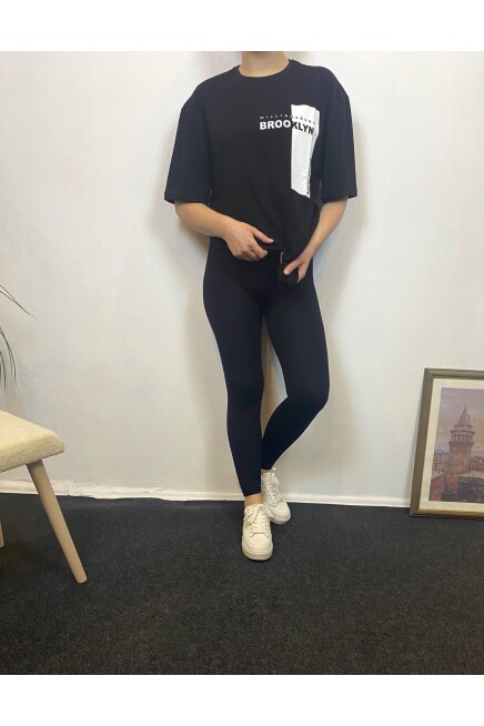 Süperlife Kadın Bisiklet Yaka W.Brooklyn Baskılı Tişort  SPR21YK21
