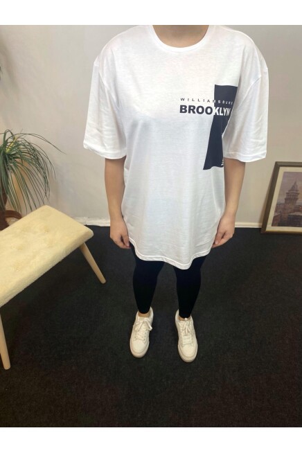 Süperlife Kadın Bisiklet Yaka W.Brooklyn Baskılı Tişort  SPR21YK21