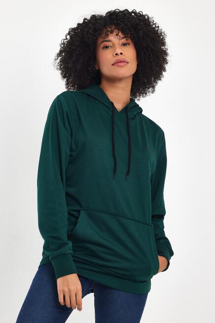 Kadın Kapşonlu Regular Fit Baskılı İnce Sweatshirt SPR21K61