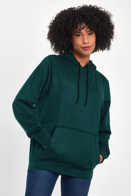 Kadın Kapşonlu Regular Fit Baskılı İnce Sweatshirt SPR21K61