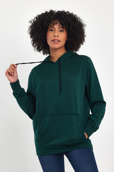 Kadın Kapşonlu Regular Fit Baskılı İnce Sweatshirt SPR21K61