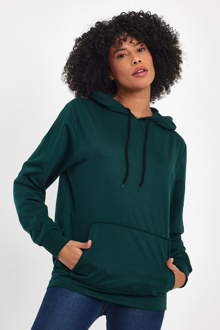 Kadın Kapşonlu Regular Fit Baskılı İnce Sweatshirt SPR21K61