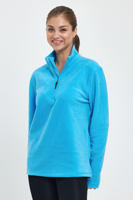 Süperlife Kadın  Rahat Kalıp Softech Polar Yarım Fermuarlı Sweatshırt spr24pwk20