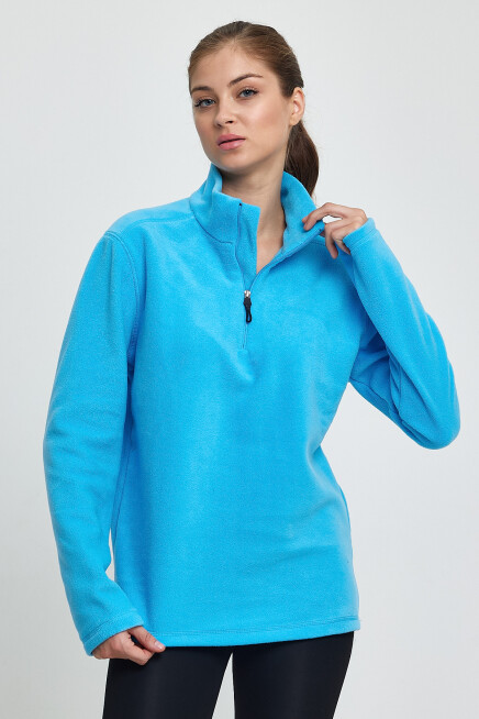 Süperlife Kadın  Rahat Kalıp Softech Polar Yarım Fermuarlı Sweatshırt spr24pwk20