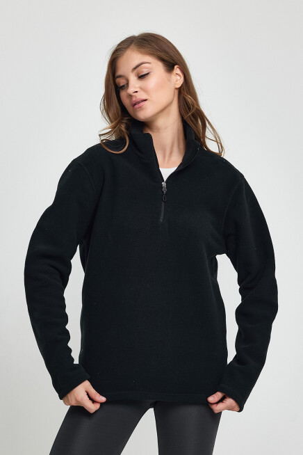 Süperlife Kadın  Rahat Kalıp Softech Polar Yarım Fermuarlı Sweatshırt spr24pwk20