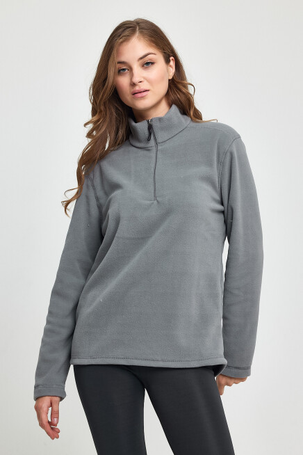 Süperlife Kadın  Rahat Kalıp Softech Polar Yarım Fermuarlı Sweatshırt spr24pwk20