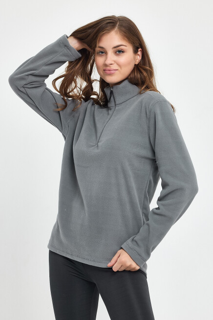 Süperlife Kadın  Rahat Kalıp Softech Polar Yarım Fermuarlı Sweatshırt spr24pwk20
