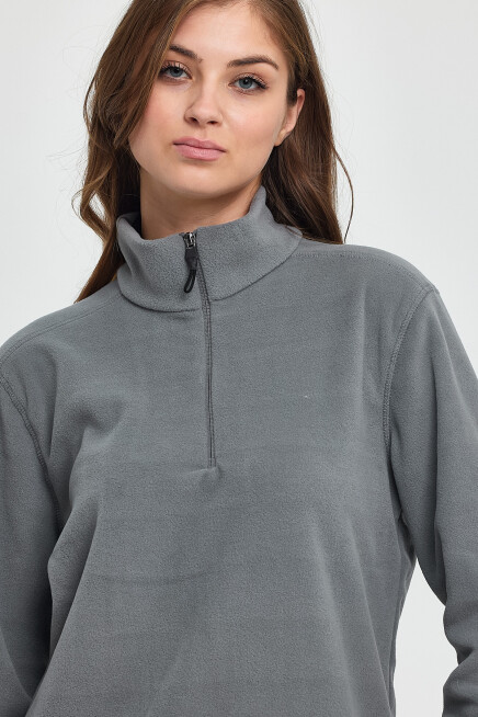 Süperlife Kadın  Rahat Kalıp Softech Polar Yarım Fermuarlı Sweatshırt spr24pwk20