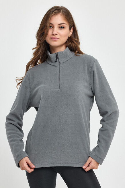 Süperlife Kadın  Rahat Kalıp Softech Polar Yarım Fermuarlı Sweatshırt spr24pwk20
