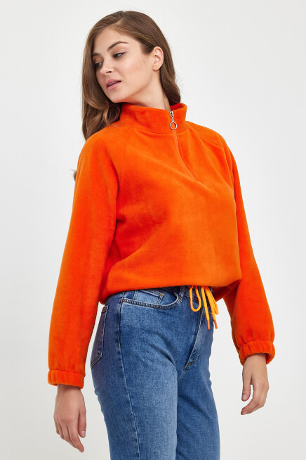Süperlife Kadın Rahat Kalıp Softech Polar Yarım Fermuarlı Sweatshırt spr24pwk99