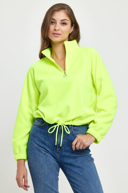 Süperlife Kadın Rahat Kalıp Softech Polar Yarım Fermuarlı Sweatshırt spr24pwk99