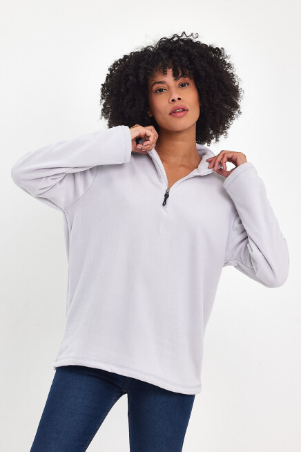 Süperlife Kadın  Rahat Kalıp Softech Polar Yarım Fermuarlı Sweatshırt spr24pwk20