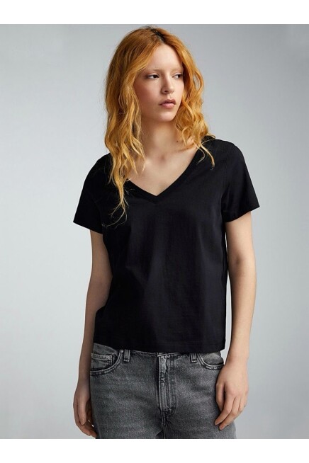 Süperlife Kadın V Yaka Regular Tshirt SPR24TSK45-2