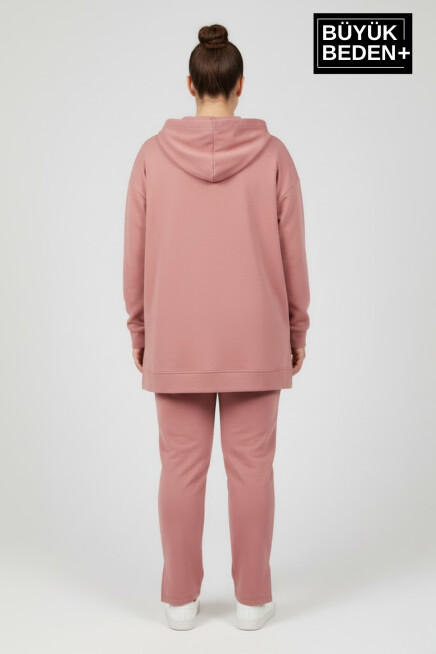 Büyük Beden Kapşonlu Tunik Sweatshırt  SPR26BTK991