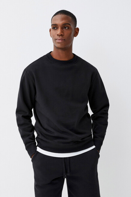 Süperlife Erkek Bisiklet Yaka Rahat Kalıp 3 iplik İçi Polarlı Kalın Sweatshirt SPR25SW36