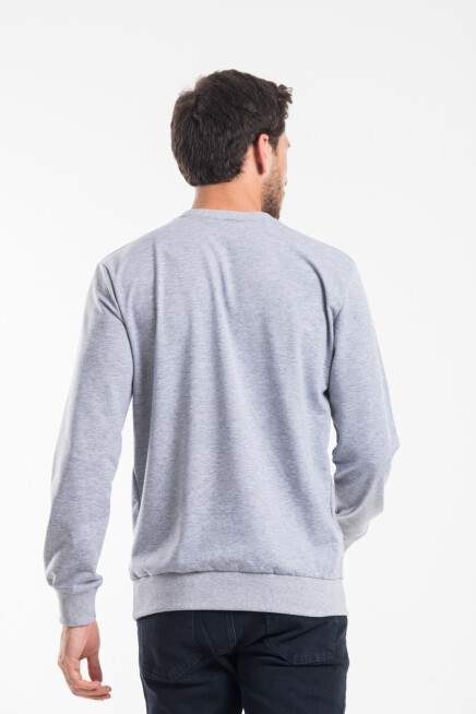 Süperlife Erkek Bisiklet Yaka Regular Kalıp İnce Air Baskılı Sweatshırt SPR24SW124