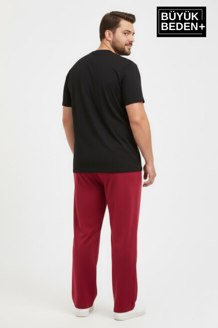 Erkek Büyük Beden BROOKLYN 1970 Baskılı Paça Reçme İnce Eşofman Altı SPR26EA952-3