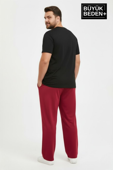 Erkek Büyük Beden BROOKLYN Baskılı Rahat Kesim Paça Reçme  ince Eşofman Altı SPR26EA952-2