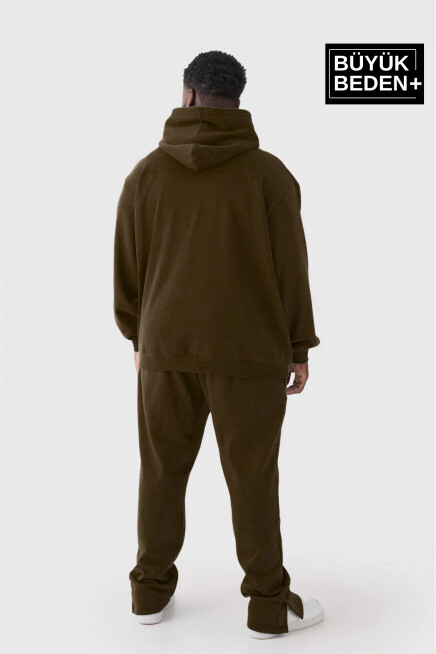 Süperlife Erkek Büyük Beden Kapşonlu ince Sweatshirt SPR24BSW57
