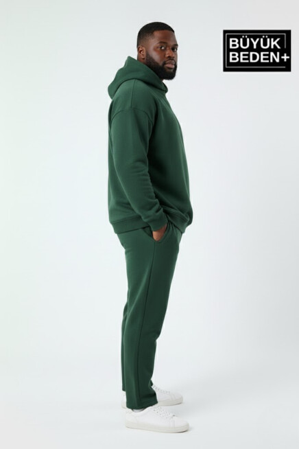 Erkek Büyük Beden Kapşonlu ince Sweatshirt SPR24BSW57