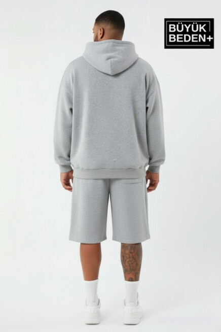 Erkek Büyük Beden Kapşonlu ince Sweatshirt SPR24BSW57