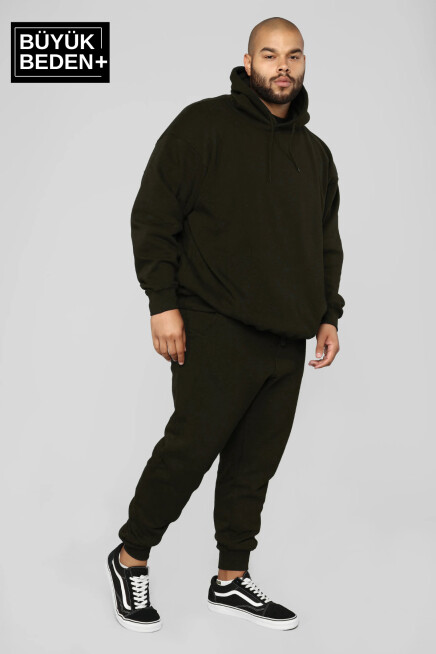 Süperlife Erkek Büyük Beden Kapşonlu ince Sweatshirt SPR24BSW57