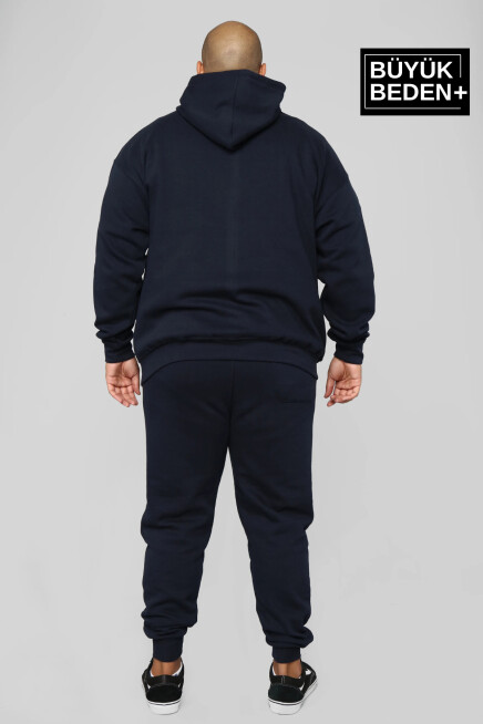 Süperlife Erkek Büyük Beden Kapşonlu ince Sweatshirt SPR24BSW57