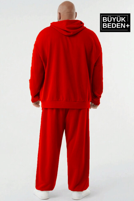 Süperlife Erkek Büyük Beden Kapşonlu ince Sweatshirt SPR24BSW57