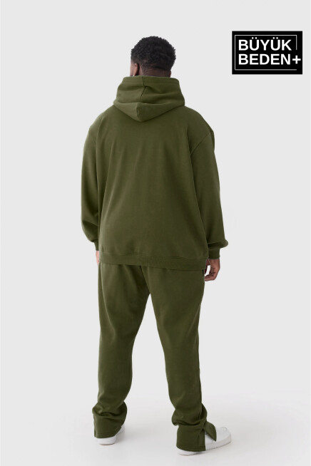 Süperlife Erkek Büyük Beden Kapşonlu ince Sweatshirt SPR24BSW57