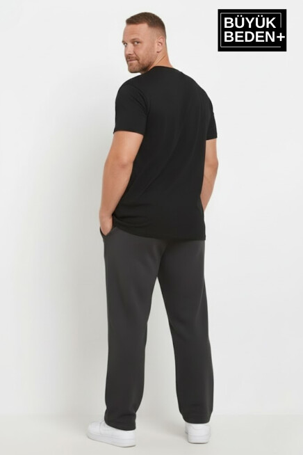 Erkek Büyük Beden N Logo Baskılı Rahat Kesim Paça Reçme ince  Eşofman Altı SPR26EA952-4