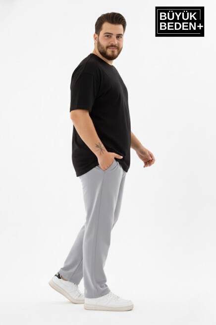 Erkek Büyük Beden Rahat Kalıp Paça Reçmeli İnce Eşofman Altı SPR26BEA952