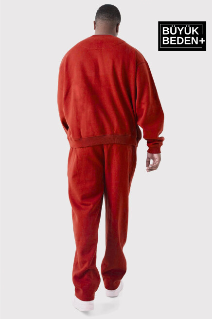Süperlife Erkek Büyük Beden Bisiklet Yaka ince Sweatshirt SPR24BSW56