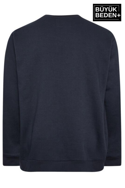 Süperlife Erkek Büyük Beden Bisiklet Yaka ince Sweatshirt SPR24BSW56