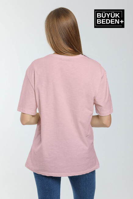 Kadın Büyük Beden Bisiklet Yaka Tshırt SPR25BTSK10