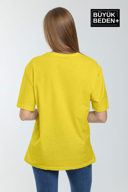 Kadın Büyük Beden Bisiklet Yaka Tshırt SPR25BTSK10
