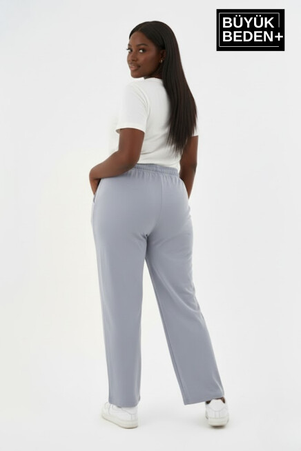 Kadın Büyük Beden BROOKLYN Baskılı Rahat Kesim Paça Reçme İnce Eşofman Altı SPR26EAK952-2