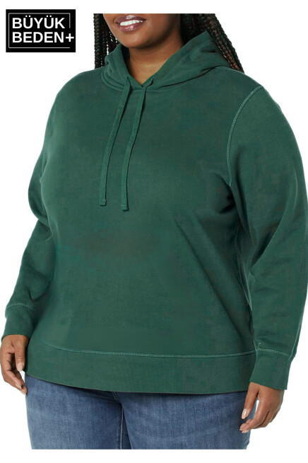 Süperlife Kadın Büyük Beden Kapşonlu ince Sweatshirt SPR24BSWK57