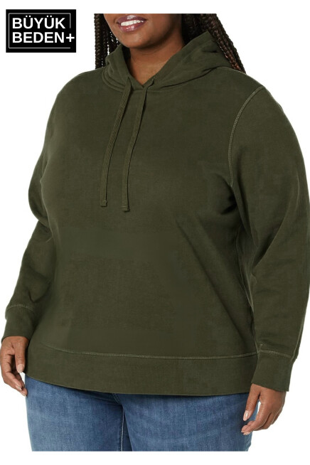 Süperlife Kadın Büyük Beden Kapşonlu ince Sweatshirt SPR24BSWK57
