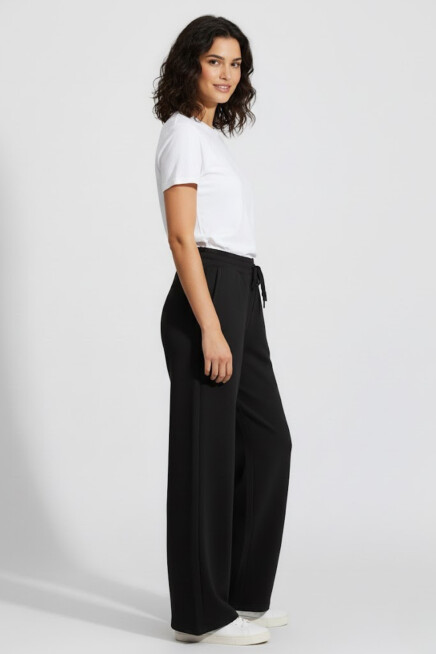 Kadın İki İplik Rahat Kalıp Yüksek Bel Geniş Paça Pantolon SPR26EAK988