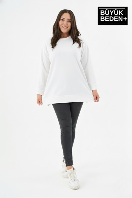 Kadın Tunik Büyük Beden ince Sweatshırt SPR26BTK990