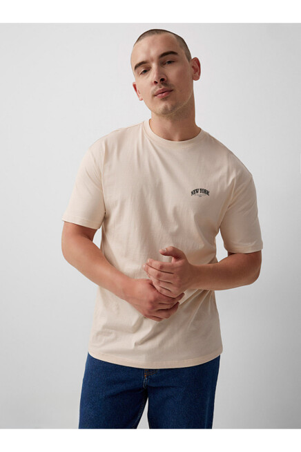 Süperlife Erkek Bisiklet Yaka  New York Baskılı Tshirt SPR25TS29