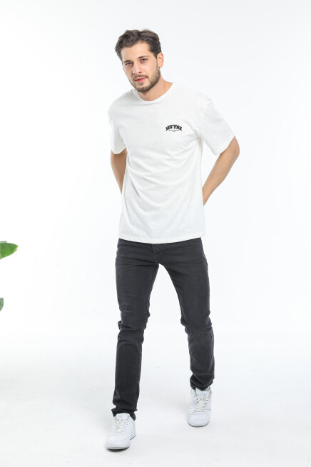 Süperlife Erkek Bisiklet Yaka  New York Baskılı Tshirt SPR25TS29