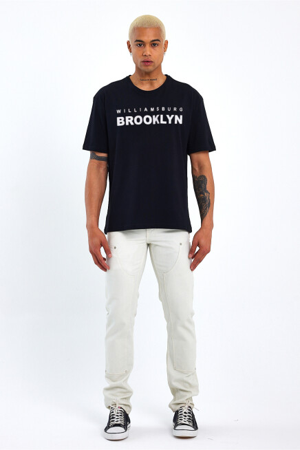 Süperlife Erkek Bisiklet Yaka Willams.Brooklyn Baskılı Tshirt SPR25TS31