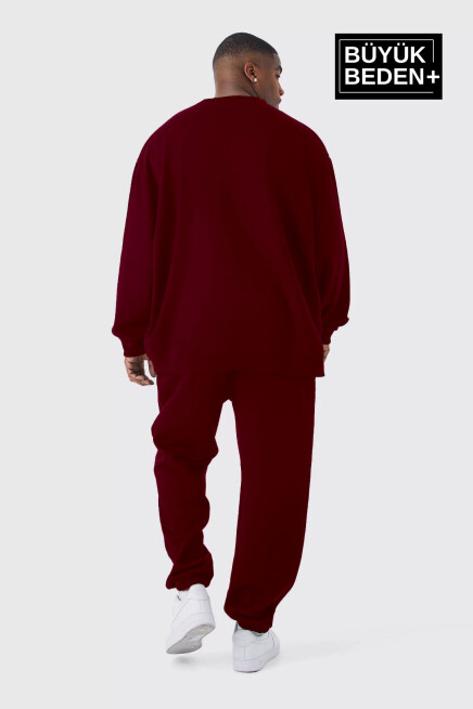 Süperlife Erkek Büyük Beden Bisiklet Yaka ince Sweatshirt SPR24BSW56